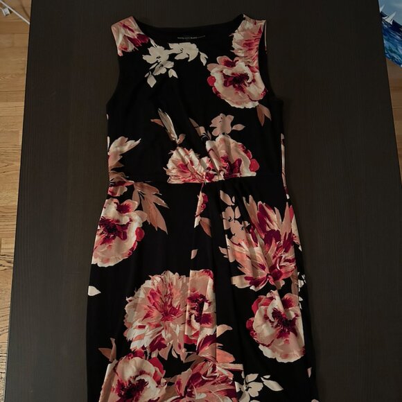 White House Black Market Black/Pink Floral Dress - Picture 6 of 8